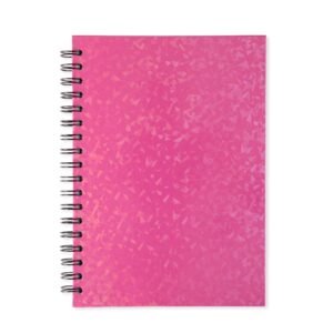 CADERNO HOLOGRÁFICO COM PAUTA - ROSA