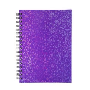 CADERNO HOLOGRÁFICO COM PAUTA - ROXO
