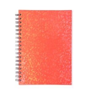 CADERNO HOLOGRÁFICO COM PAUTA - VERMELHO