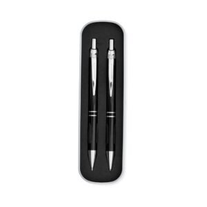 CONJUNTO CANETA E LAPISEIRA METAL - PRETO