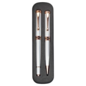 CONJUNTO CANETAS EXECUTIVAS 2 PEÇAS - PRATA