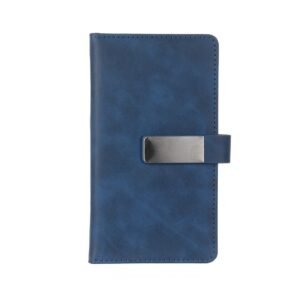 CADERNETA COURO SINTÉTICO - AZUL